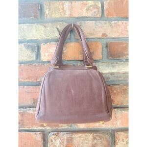 VTG Princess Brand Brown Fabric Top Handle Bag w/ Interior Kisslock Coin Purse